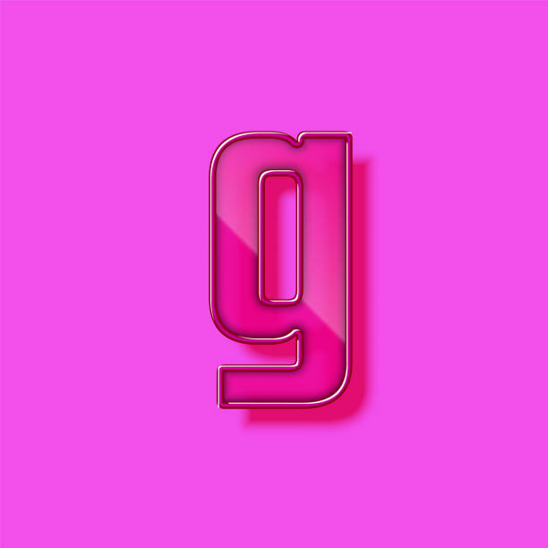 istock Glass and neon violet realistic font character, vector illustration 1303017024