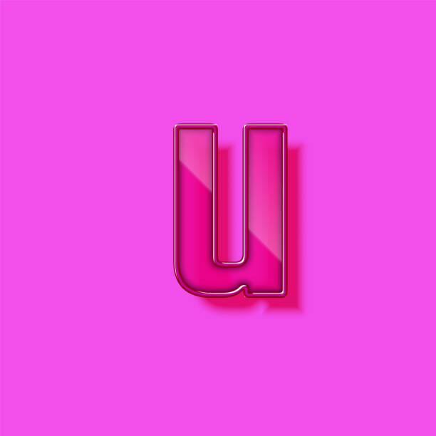istock Glass and neon violet realistic font character, vector illustration 1303017993