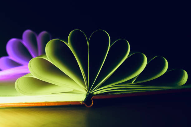 istock Yellowish folded pages of a notebook unique photo 1303019712