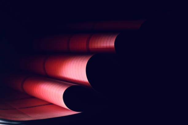 Spiral staircase with red light