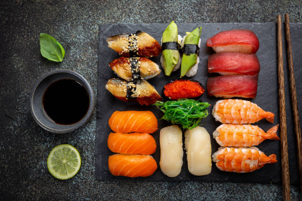 istock Set of sushi and maki 1303020744