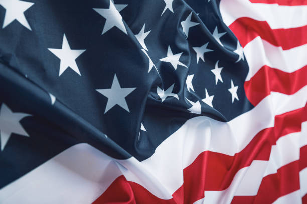istock USA flag, close-up. Studio shot 1303021313