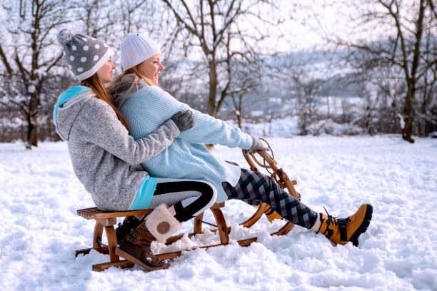 istock Have Winter fun together on sled 1303025545