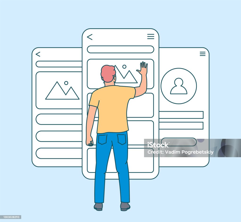 Mobile App Development Concept Flat Vector Illustration Stock ...