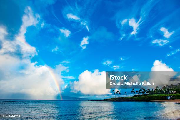 Colorful Morning Sky In Maui Stock Photo - Download Image Now - Rainbow, Beach, Beauty