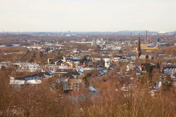 Landscape of the Ruhr area in Germany in winter.