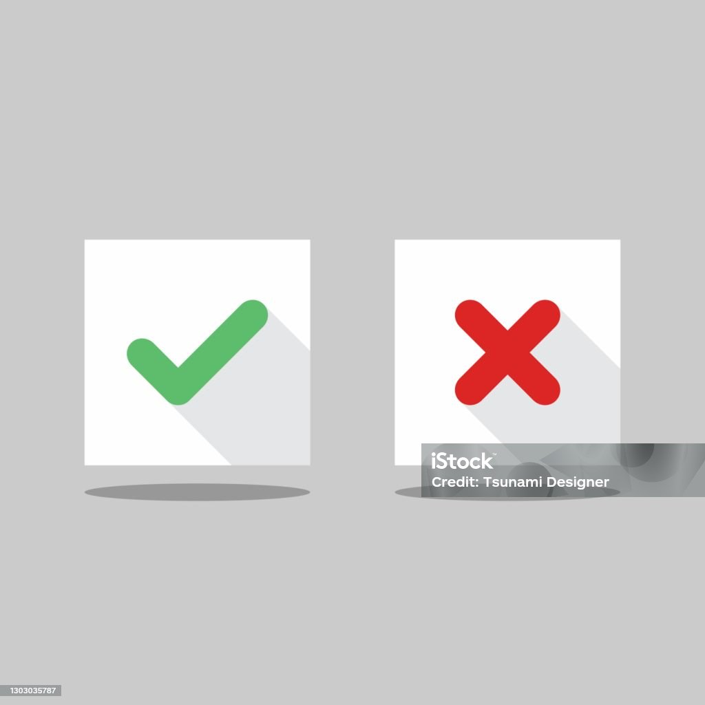 Check And Incorrect Check And Wrong Marks Tick And Cross Marks Accepted Rejected Approved ...