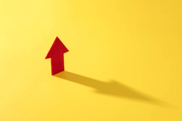 istock Red Arrow with Shadow for Finance Concept 1303035994