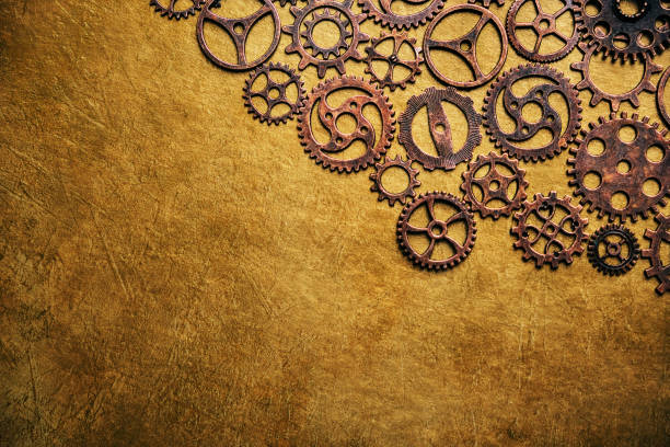 istock Gears, abstract background, lots of little rusty gears, steampunk. 1303037362