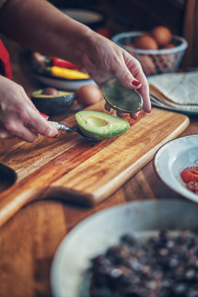 istock Mexican Style Breakfast with Eggs, Mushrooms, Beans, Tomatoes, Avocado and Tortilla 1303037422