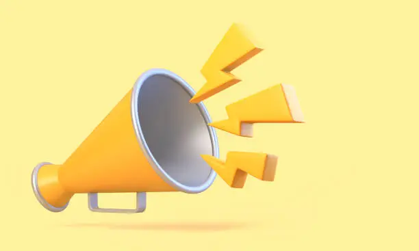 Photo of Megaphone on yellow background