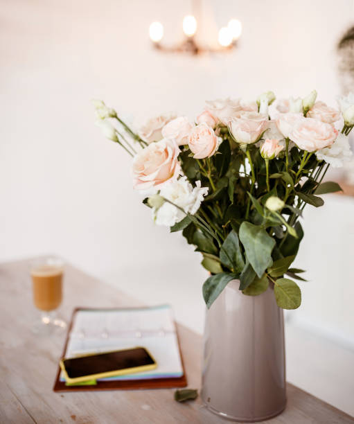 istock Flowers in the interior, work area. 1303041607