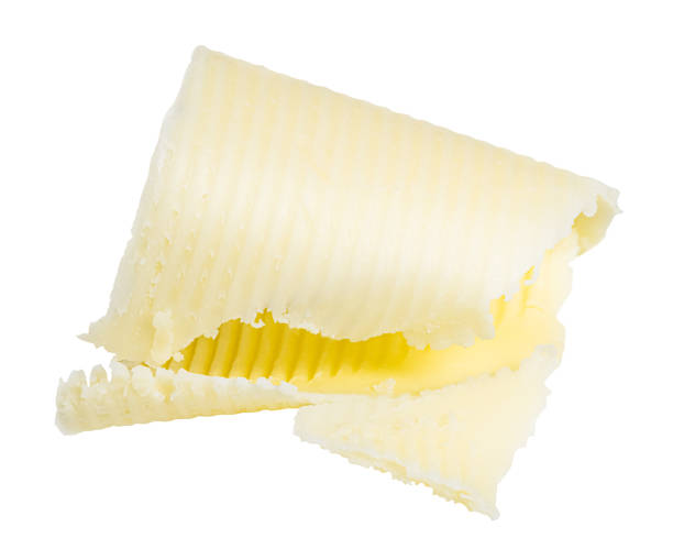 butter curl or roll, clipping paths - baking margarine studio shot macro imagens e fotografias de stock