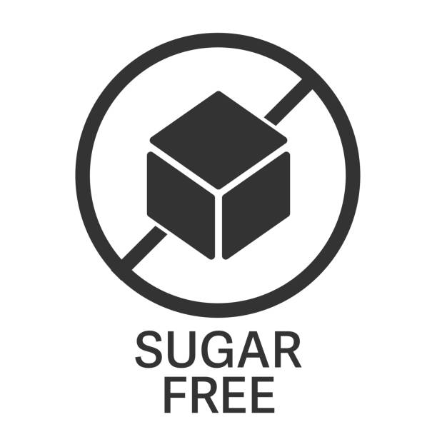 bildbanksillustrationer, clip art samt tecknat material och ikoner med sockerfri symbol eller etikett med sockerbit - no sugar