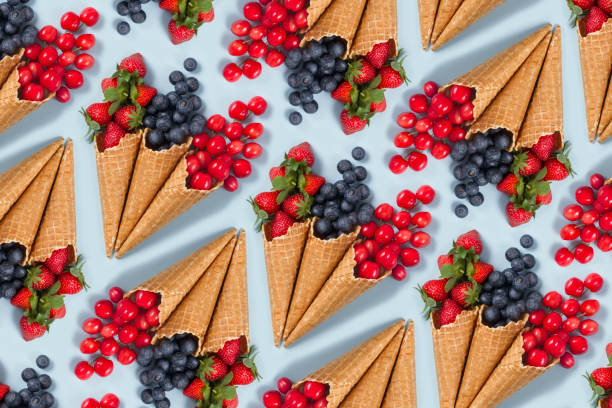istock Berry Fruits in Ice Cream Cones 1303045505