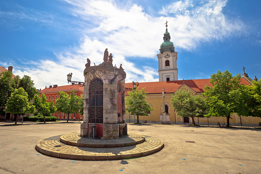 Town of Karlovac main square architecture view, central Croatia