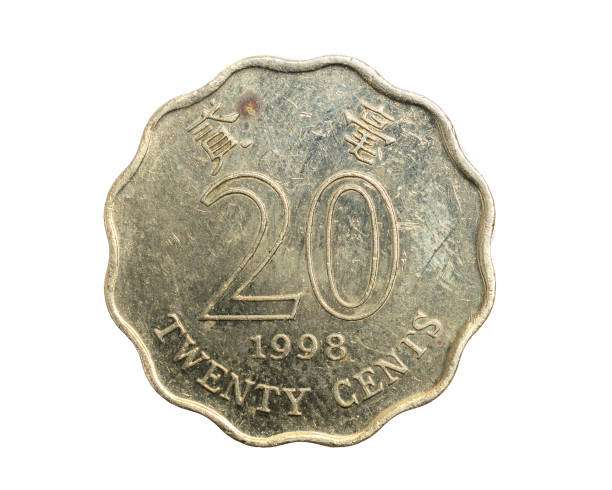 istock Hong Kong twenty cent coin on white isolated background 1303051756