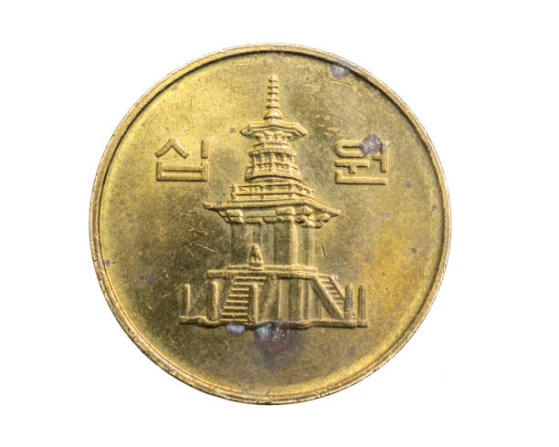 istock South Korea ten won coin on a white isolated background 1303051768