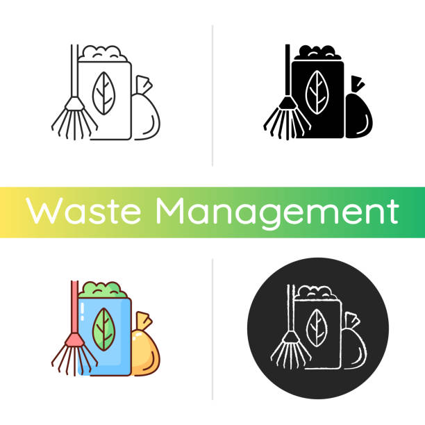 ikona zbierania odpadów stoczniowych - garden waste stock illustrations