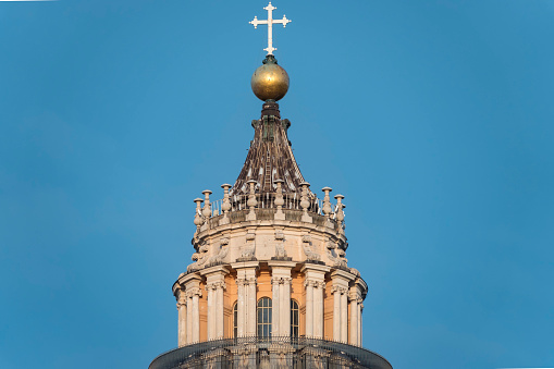 Saint Isaac's Cathedral is the largest Christian orthodox church on a sunny evening light, St. Petersburg, Russia