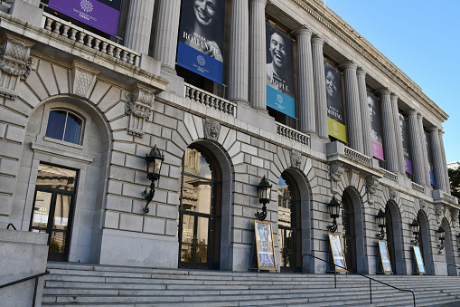 San Francisco, CA, USA - October 6, 2019: The War Memorial Opera House, home of the San Francisco Opera and San Francisco Ballet.
