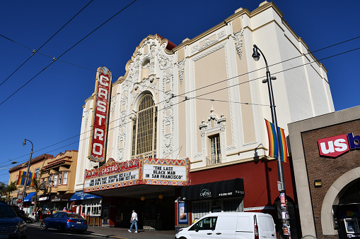 San Francisco, CA, USA - October 7, 2019: The Castro Theatre movie house in the Castro District.