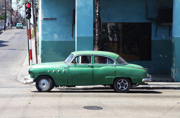 istock Green Vintage car Cuba 1303073820
