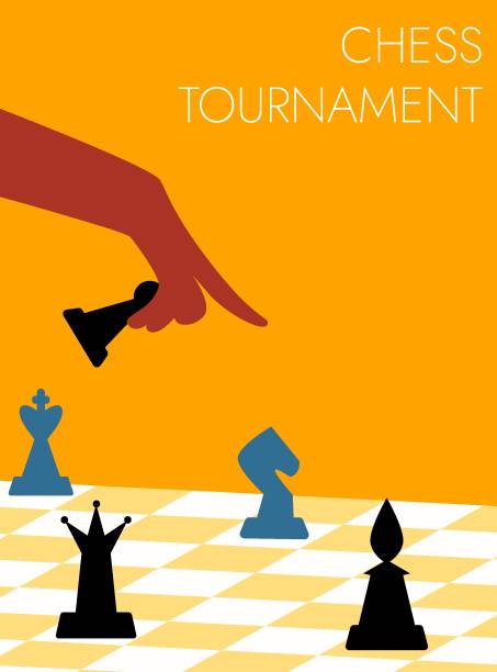 istock Chess game. Trendy flat illustration. People play chess. Chess pieces. 1303076033