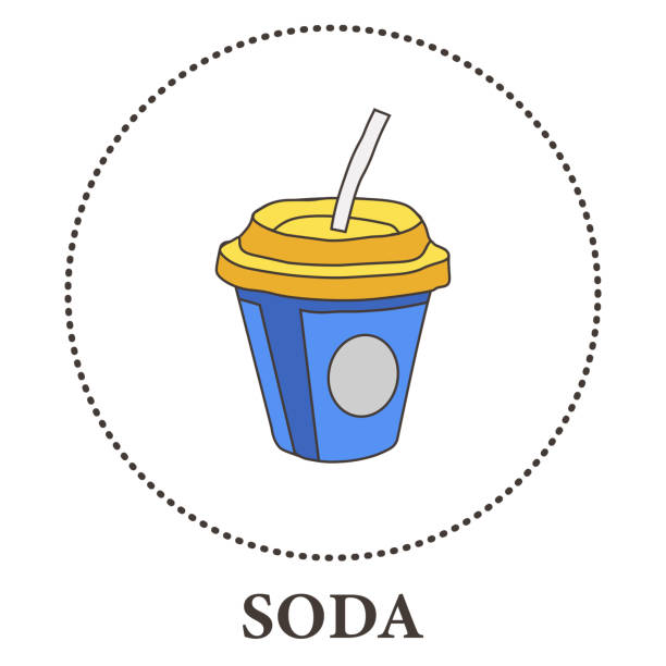 ÐобилÑное ÑÑÑÑойÑÑво Soda in a cardboard glass on a white background - Vector illustration whisky and coke stock illustrations