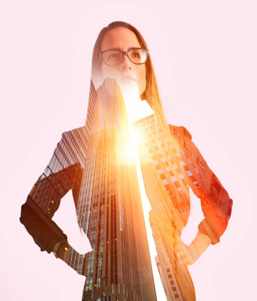 istock Businesswoman and cityscape 1303082207