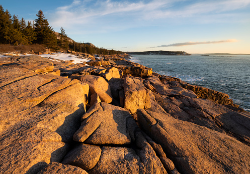 Sunrise along Shore Drive at Acadia National Park, Maine