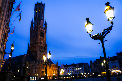 The Belfort of Bruges, a world heritage city, is a landmark tower visible from anywhere in the city.