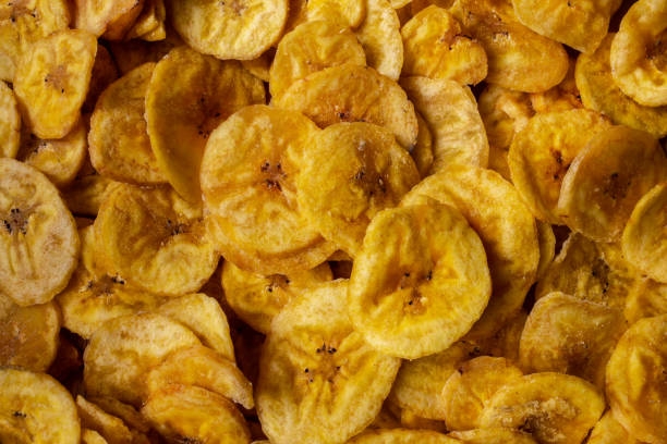 istock View of crispy banana chips. Common Indian savory item 1303099492