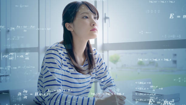 istock Asian female student in classroom. Education technology. Edtech. 1303102529