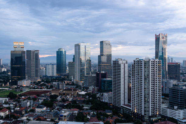 istock Nightfall over Jakarta skyline in Indonesia 1303107117