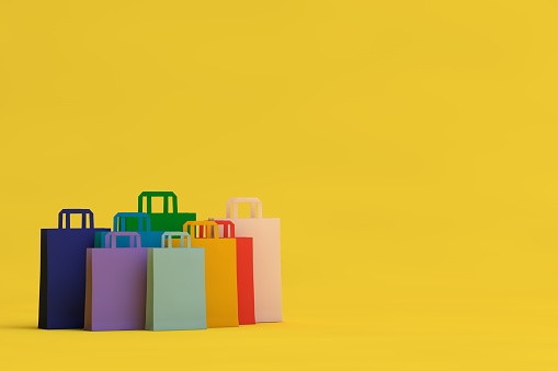 3D Colored shopping bags