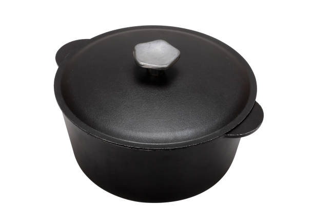 istock old black teflon coated kitchen pot isolated 1303108587