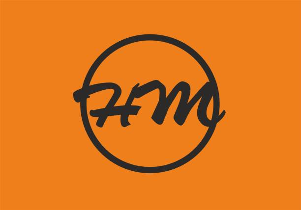 Orange black of HM initial letter design Orange black of HM initial letter design hm logo stock illustrations