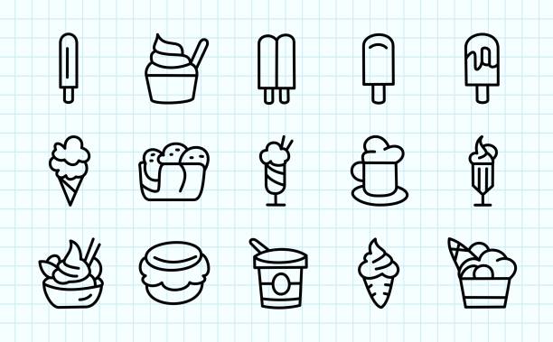 illustrazioni stock, clip art, cartoni animati e icone di tendenza di disegno del doodle gelato - creamsicle