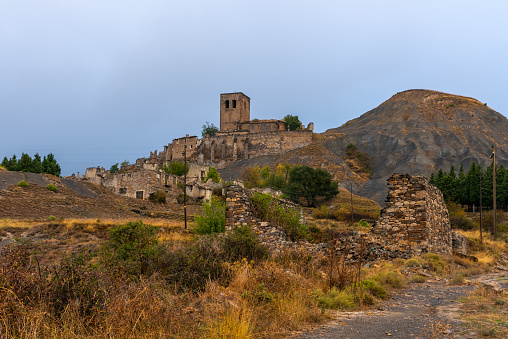 Remains of Abandoned village  of Escó, Aragon Spain