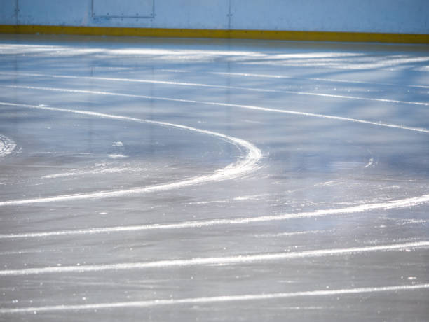 istock Smooth ice on the ice rink after it was resurfaced 1303110479