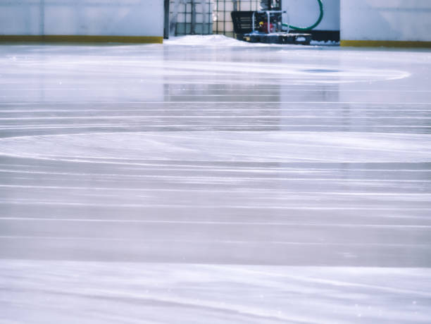 istock Smooth ice on the ice rink after it was resurfaced 1303110482