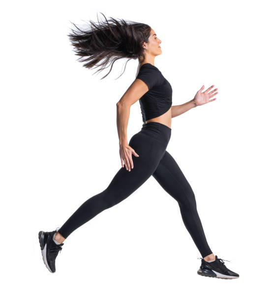 istock Woman running on white background 1303110581