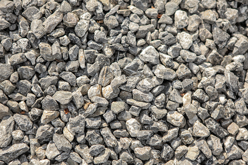 Many small and gray stones