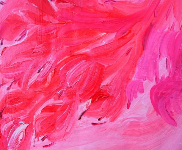istock Abstract oil paint texture on canvas, pink red petals. floral background. Art design for print, cover, wallpaper. Minimal and natural wall art 1303116920