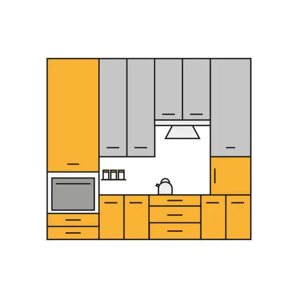 Vector illustration of Kitchen  Line Icon. Vector Illustration