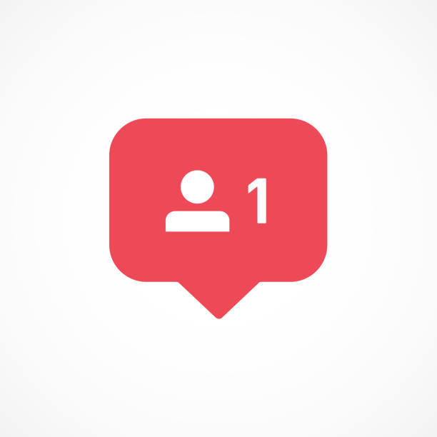 Vector image of follower notification icon. Vector image of follower notification icon. social media stock illustrations