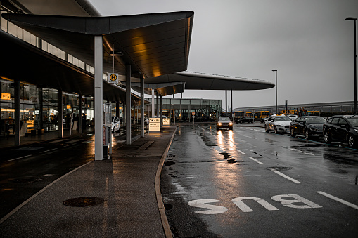 Graz, Austria - November 20, 2019: Terminal at airport Graz in Austria, in Graz, Styria region, Austria.