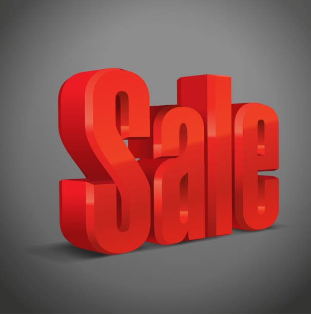 istock Sale stock illustration. 3 dimensional Vector Red letters. Isolated text. 1303125472