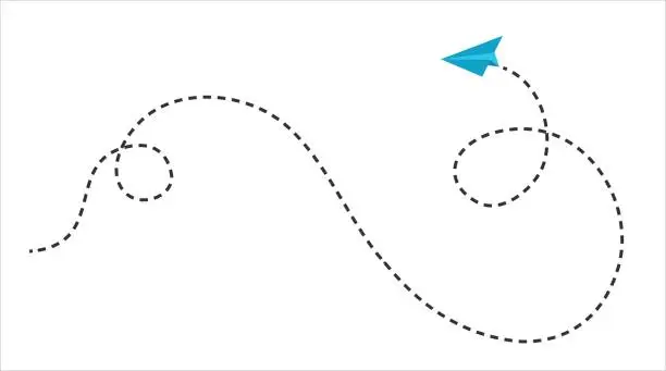 Vector illustration of Paper plane route online education concept vector